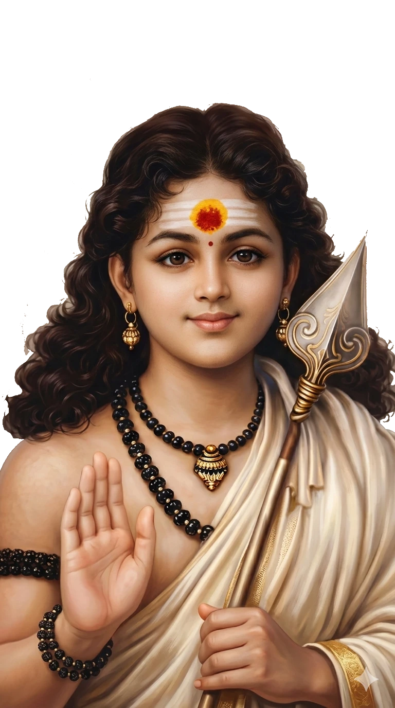 Lord Murugan (Skanda) with his vel