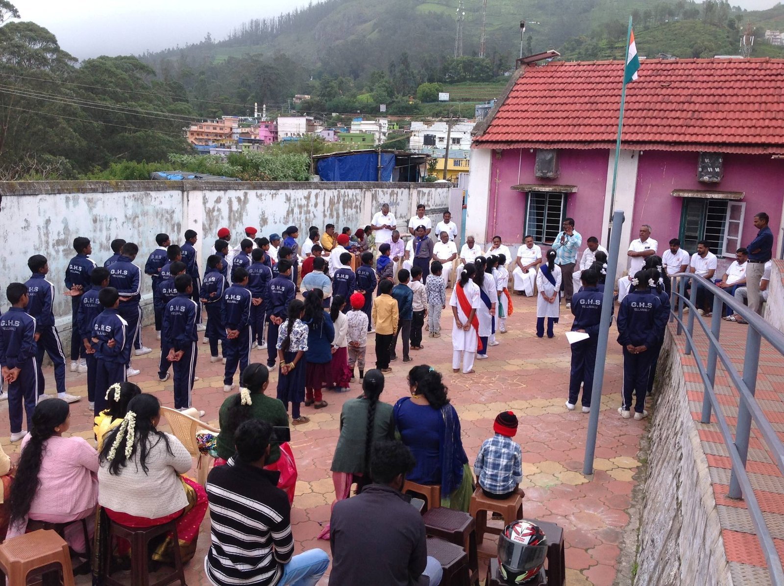 Independence Day celebration at the government school, Yellanalli