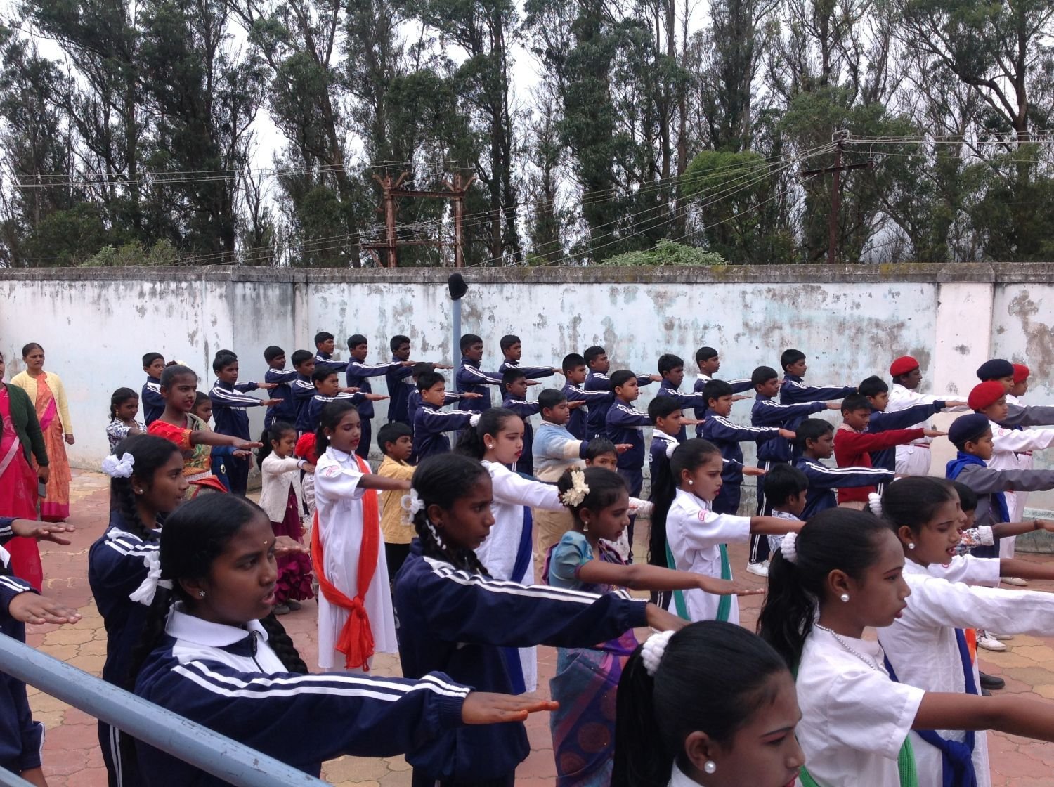 Independence Day celebration at the government school, Yellanalli