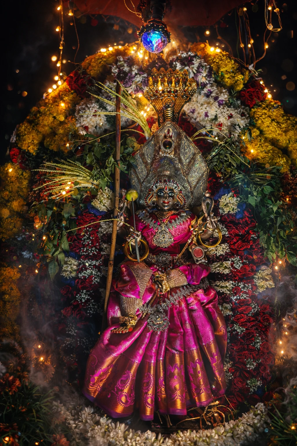 Mari Amman deity decorated for Mari Habba
