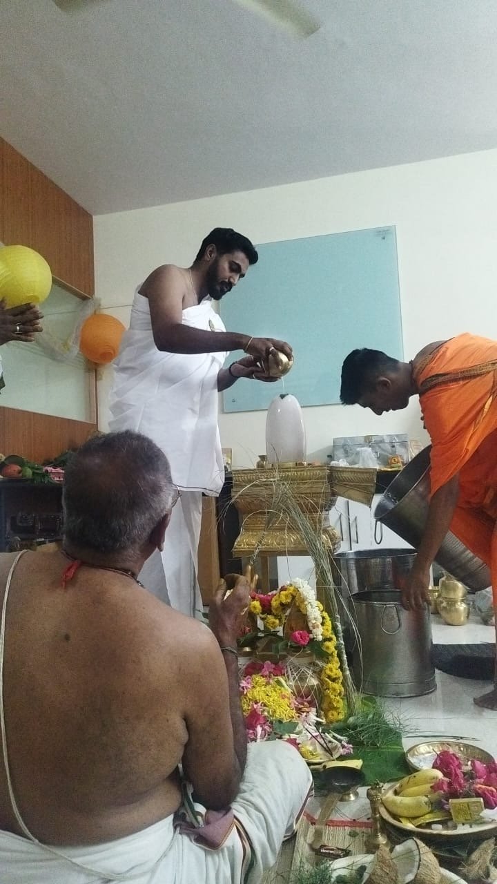 Rudra Abhishekam offered at the Foundation office